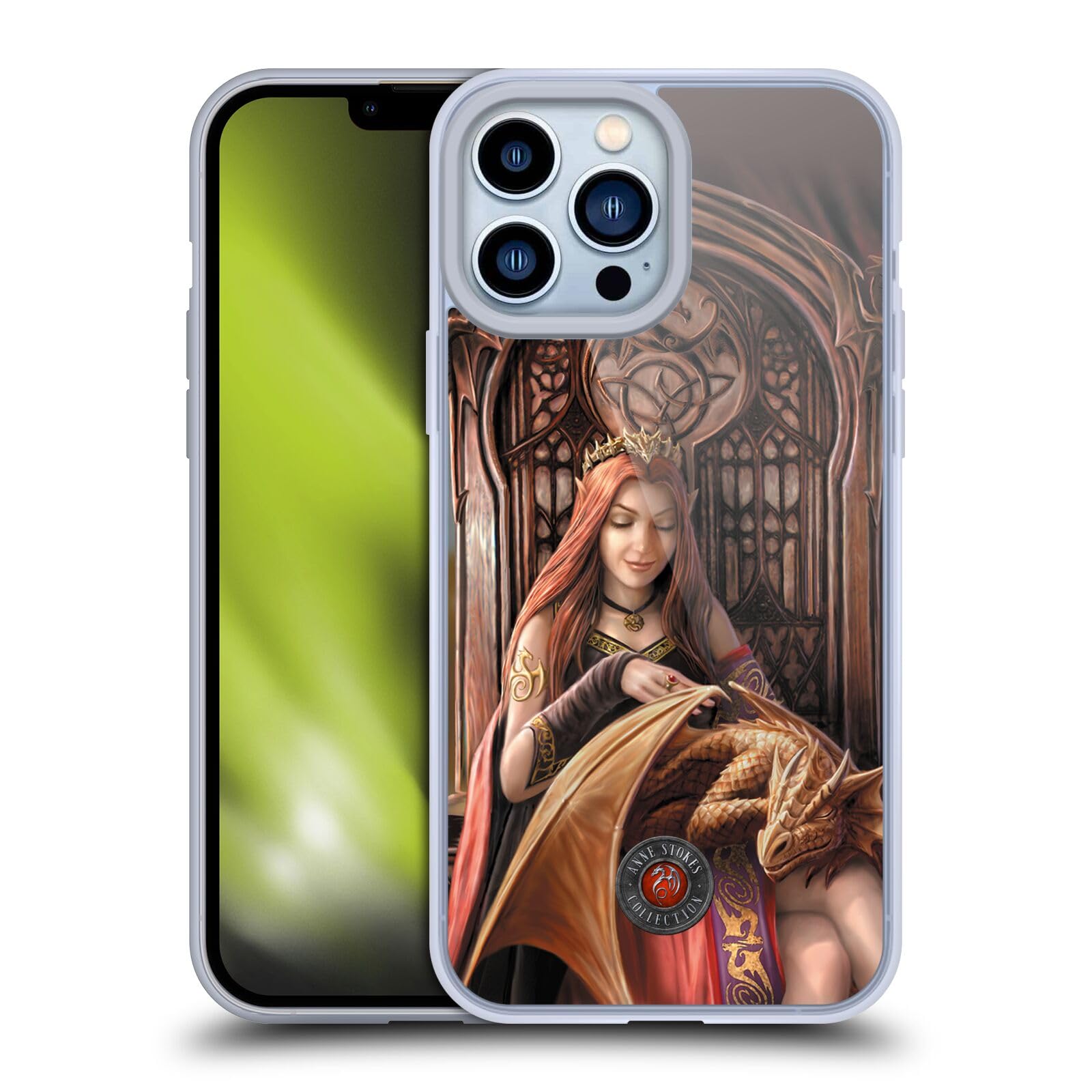 Officially Licensed Anne Stokes Forever Dragon Friendship Soft Gel Phone Case for Apple iPhone 13 Pro Max - Protective Cover with Artistic Design for Daily Use, Work & Travel