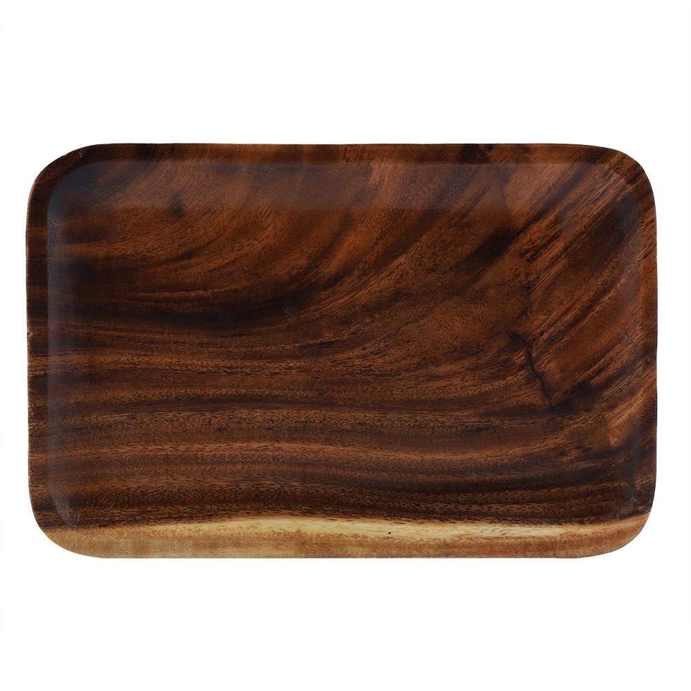 Premium Wooden Sushi Tray - Elegant Serving Dish for Sushi, Snacks, Salad & Desserts | 9.8 x 6.8 Inch Home & Restaurant Serving Platter | Perfect for Japanese Cuisine, Party Appetizers & Tea Time Snacks