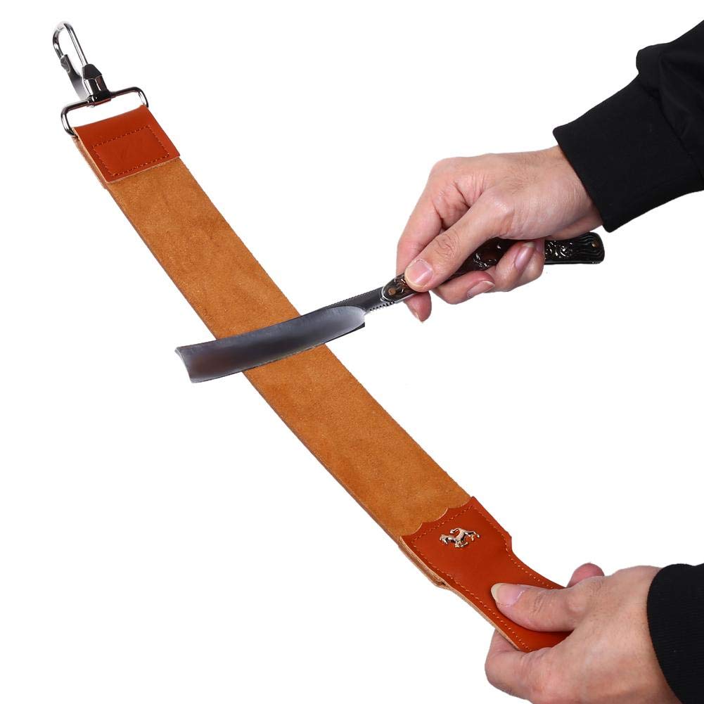 Premium Double-Sided Leather Shaving Strop for Straight Razors & Knives - Professional Barber Sharpening Belt for Razor & Folding Knife Maintenance - Perfect for Home Barbering, Grooming Kits & Knife Sharpening Stations