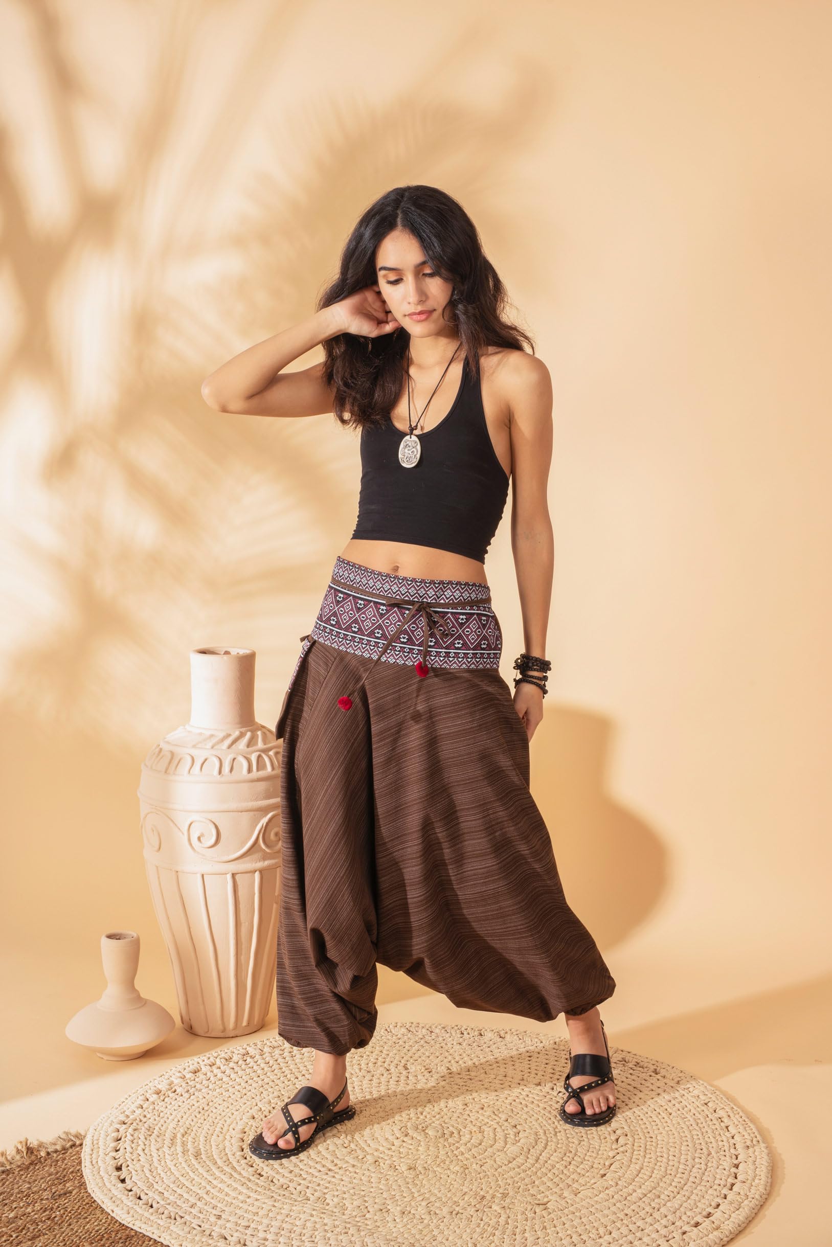 Women's Rave Palazzo Pants - Comfy Dance Yoga Lounge Pants with Boho Style for Festival, Yoga, Meditation & Home Wear