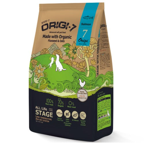 Premium Air-Dried Organic Dog Food - BowWow Origi 7 Soft Kibble with Salmon | Grain-Free, High-Protein Dry Food for Adult Dogs | Perfect for Sensitive Stomachs & Active Pets