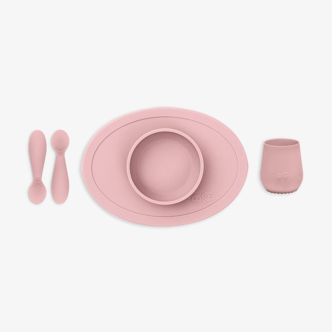 EZPZ First Foods Set - Baby-Led Weaning Starter Kit with Silicone Plates & Bowls for Toddlers - Perfect for Mess-Free Mealtime at Home or On-the-Go