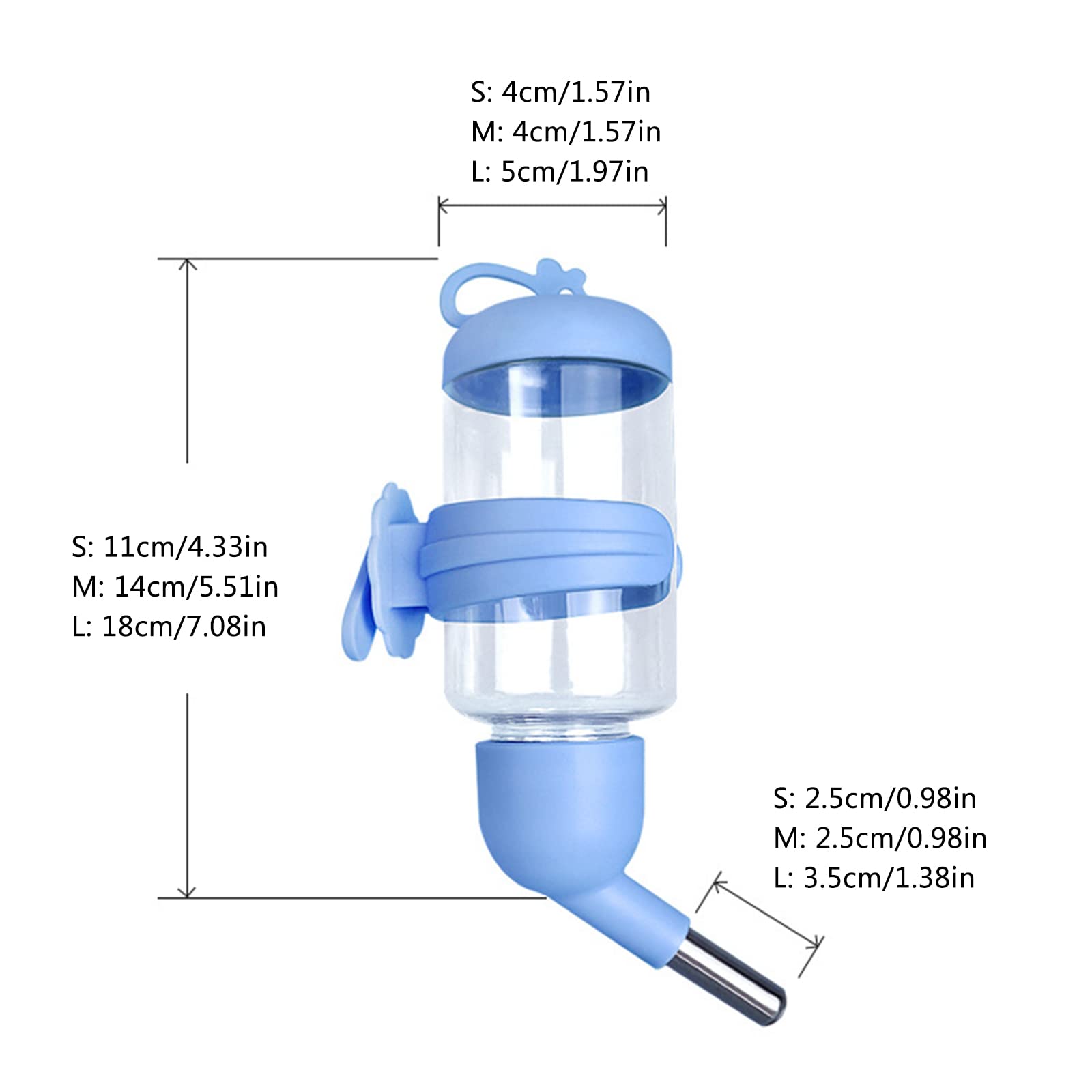 Hamster Water Bottle Dispenser - Hangable Pet Drinking Fountain Feeder for Cages, Travel & Outdoor Use