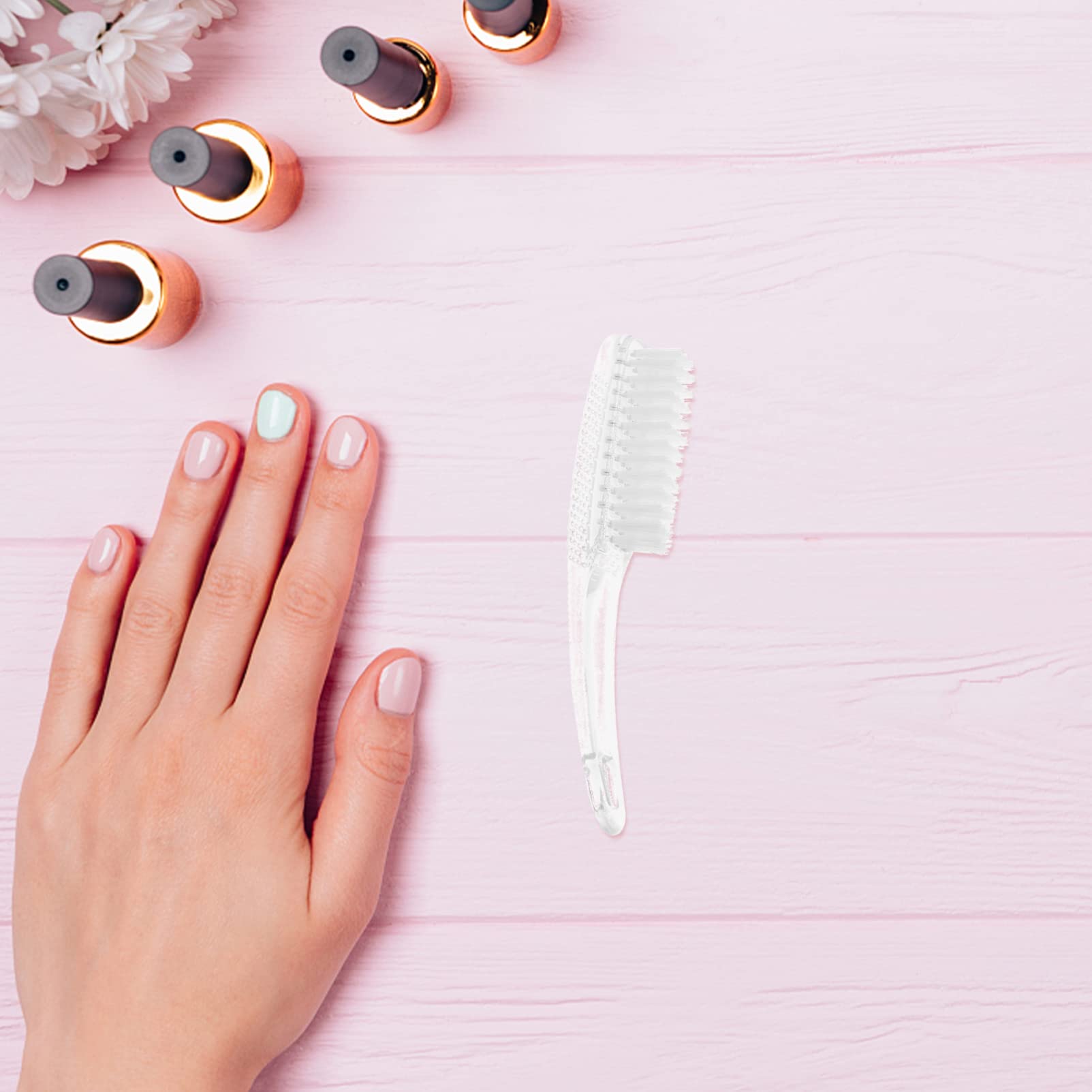 SHERCHPRY 5Pcs Toe Nail Brush Set - Stiff Bristle Nail Scrub Brush for Manicure, Pedicure & Shoe Cleaning - Professional Nail Design Tools & Nylon Clothing Accessories - Perfect for Home Salon, Spa & Foot Care Routine
