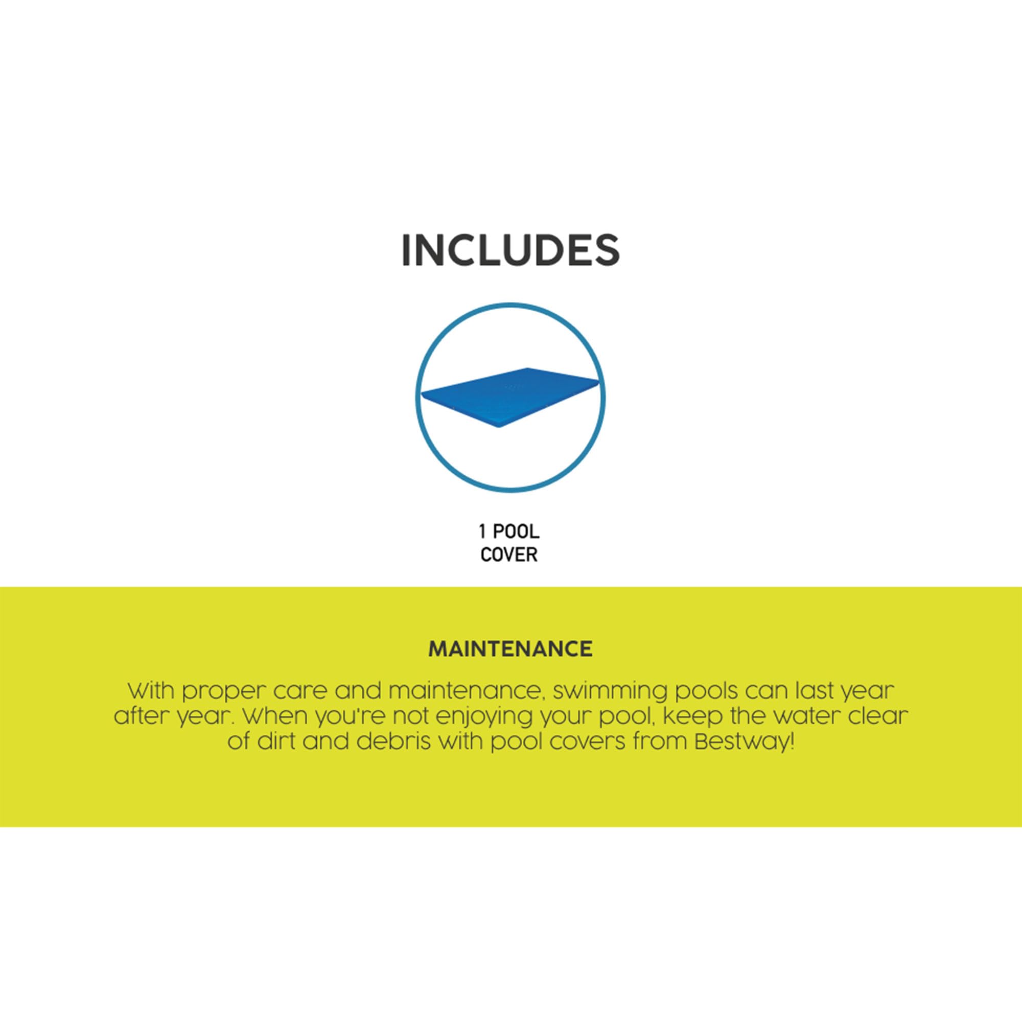 Bestway Flowclear Pro Rectangular Above Ground Swimming Pool Cover - Durable & UV-Resistant, Fits Steel Pro Pools, Outdoor Swimming Pool Protection (Blue) | Perfect for Backyard, Patio, and Summer Pool Maintenance