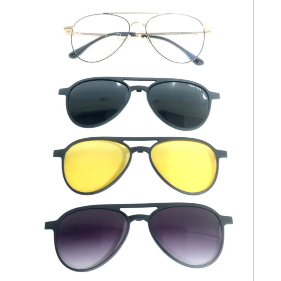 Pilot Metal Magnetic Clip On Sunglasses 6116 - UV Protection, Lightweight & Durable for Driving, Reading & Outdoor Activities