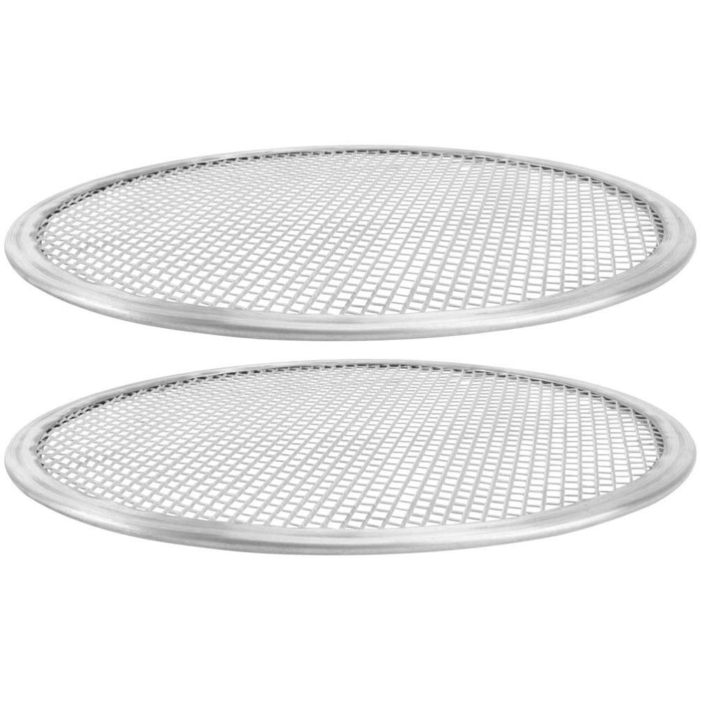 NUOBESTY 2-Pack 16 Inch Aluminum Pizza Baking Screen - Nonstick Seamless Round Mesh Pizza Pan for Oven Baking | Perfect for Homemade Pizza, Restaurant Use & Commercial Kitchens