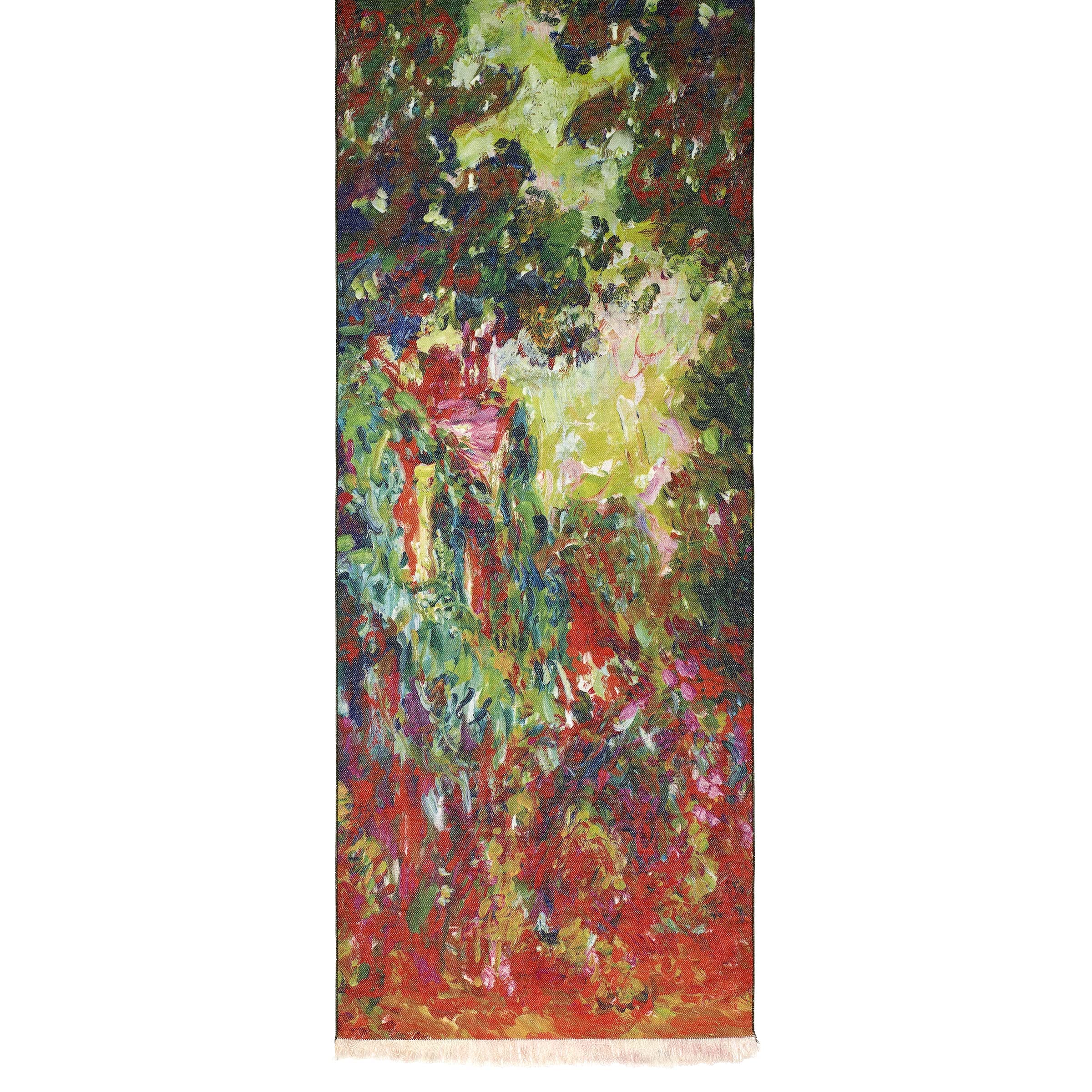 Monet's House from Rose Garden Viscose Poly Scarf - Floral Printed Fashion Scarf for Women, Lightweight & Soft - Perfect for Office, Travel and Special Occasions