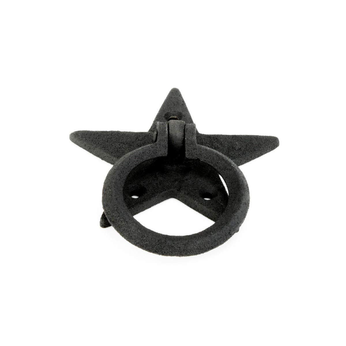 Vintage Black Iron Cabinet Pulls - Antique Star Design Drawer Handles 3.88