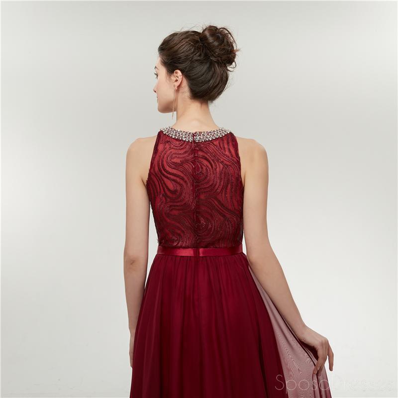 Elegant Red Beaded Long Evening Prom Dress for Women - Perfect for Formal Parties, Homecoming, and Special Occasions | Style 12002