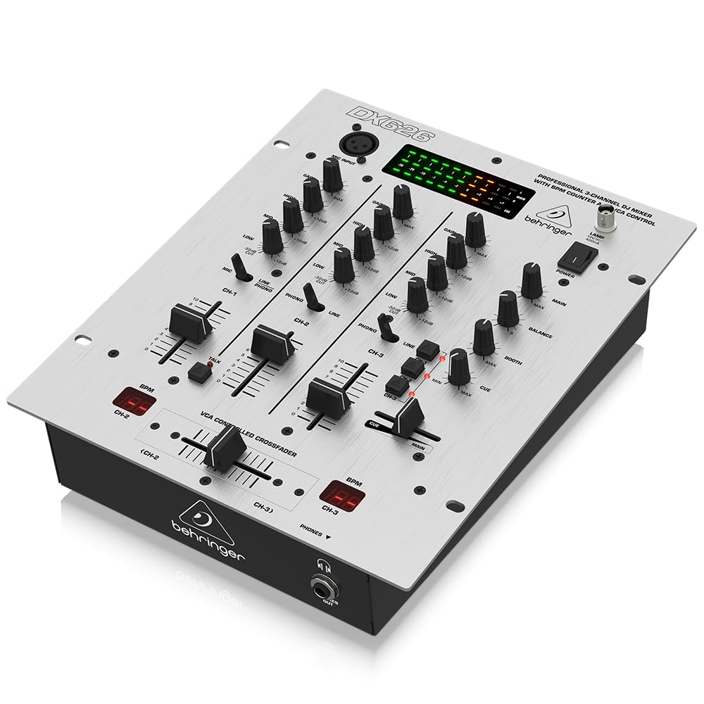 Behringer Pro Mixer DX626 3-Channel Professional DJ Mixer for Live Performances & Music Production - Perfect for Clubs, Studios & Home DJ Setups
