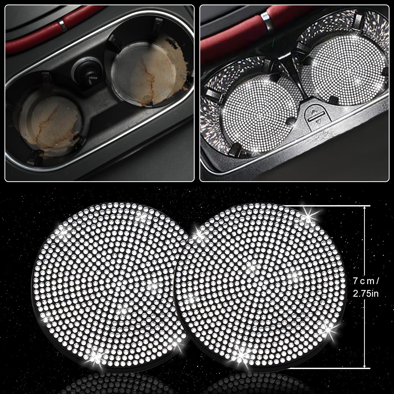 27 Pcs Bling Car Accessories Set for Women - Universal 15