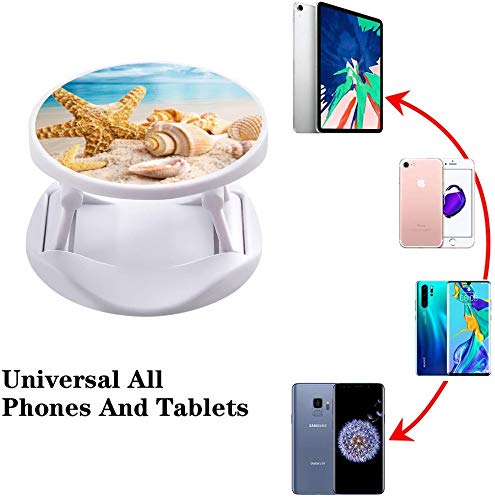 3 Pack Starfish Shell Phone Holder - Expandable Grip Stand for Smartphones & Tablets - Beach Travel Use