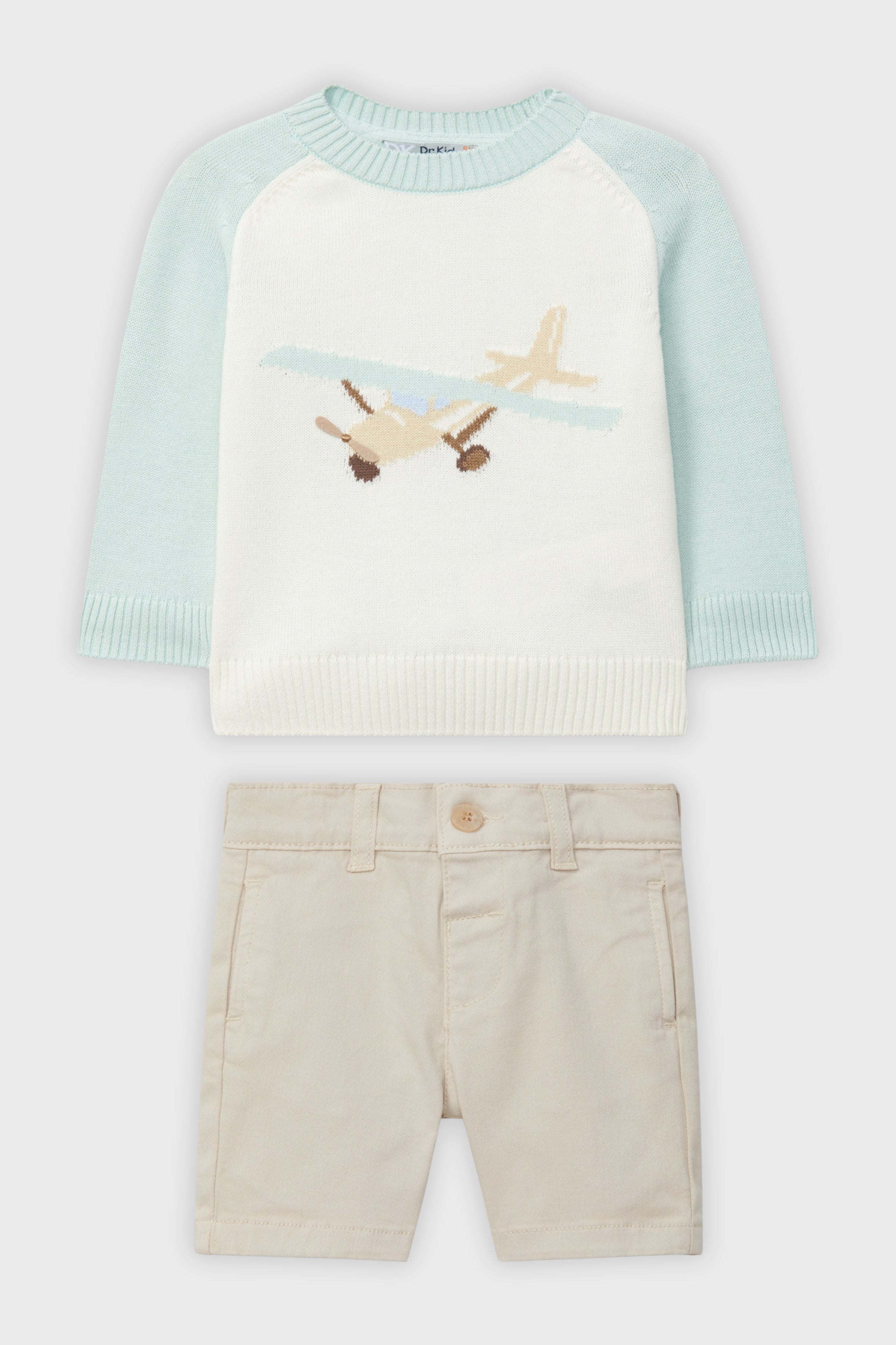 Stylish Mint Green Knit Jumper & Shorts Set for Women - Casual Summer Outfit for Beach, Travel, and Daily Wear