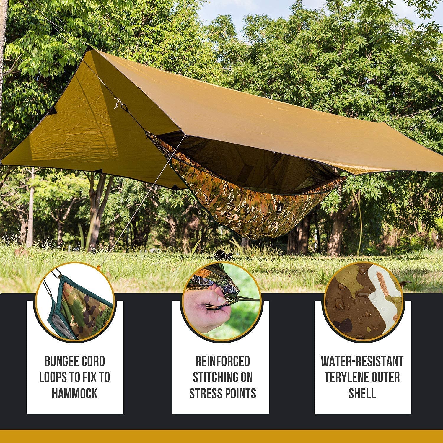 OneTigris KOMPOUND Camping Hammock with Hideout Underquilt - Lightweight Portable Hammock for Backpacking, Hiking & Outdoor Adventures
