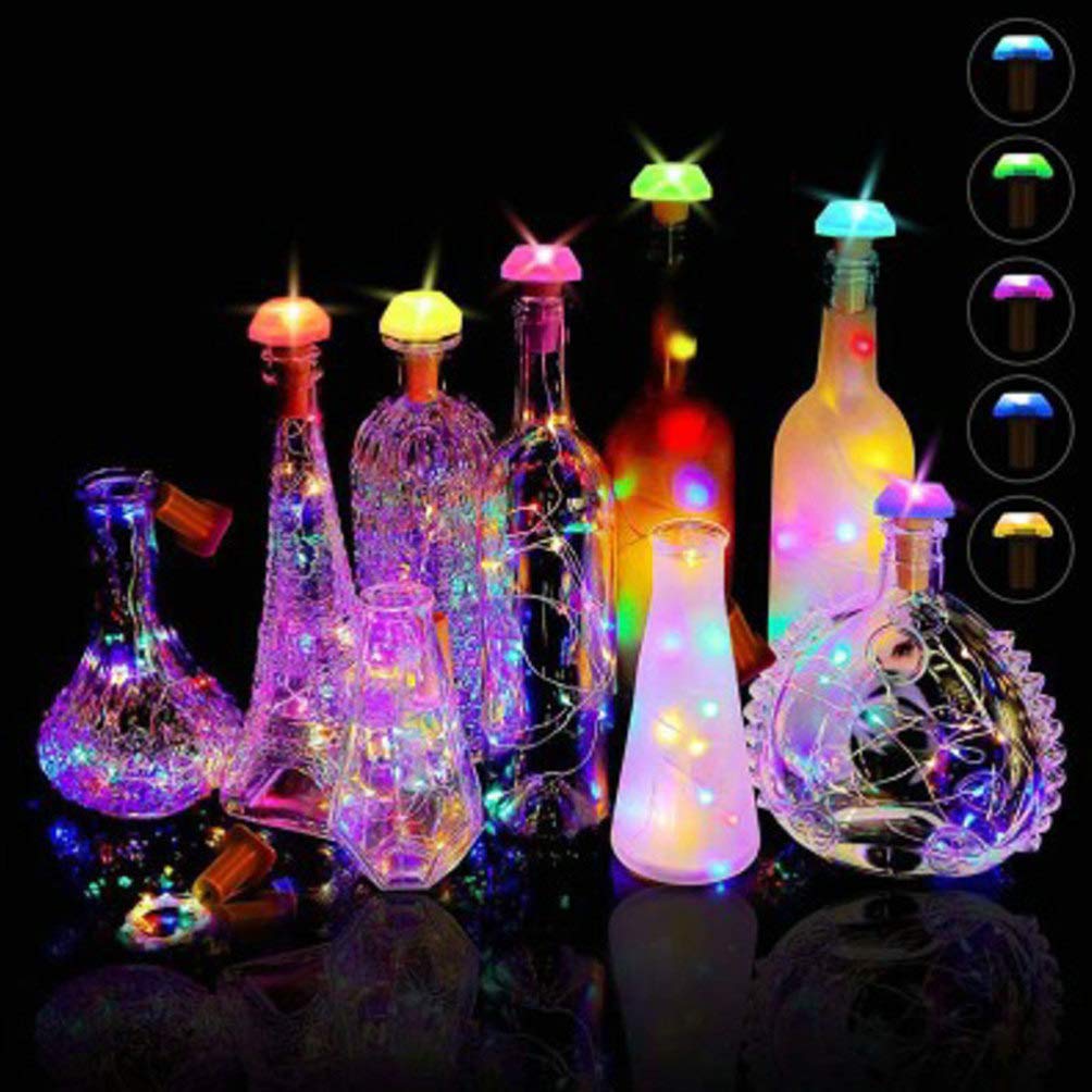 Uonlytech Solar Powered LED Wine Bottle Lights with Cork - 6 Pack Copper Wire Fairy String Lights for Christmas, Wedding, Party & Home Decor - Outdoor & Indoor Use
