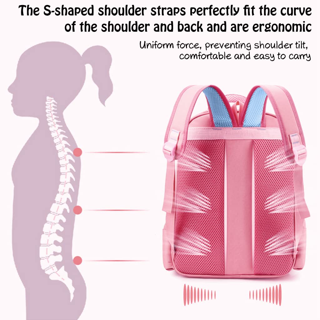 Venzina® 2 in 1 Unicorn Backpack & Messenger Bag - 16 Inch Cute Cartoon School Backpack for Girls, Kids Gift, Primary School Essentials (Pink) - Perfect for School, Travel & Daily Use