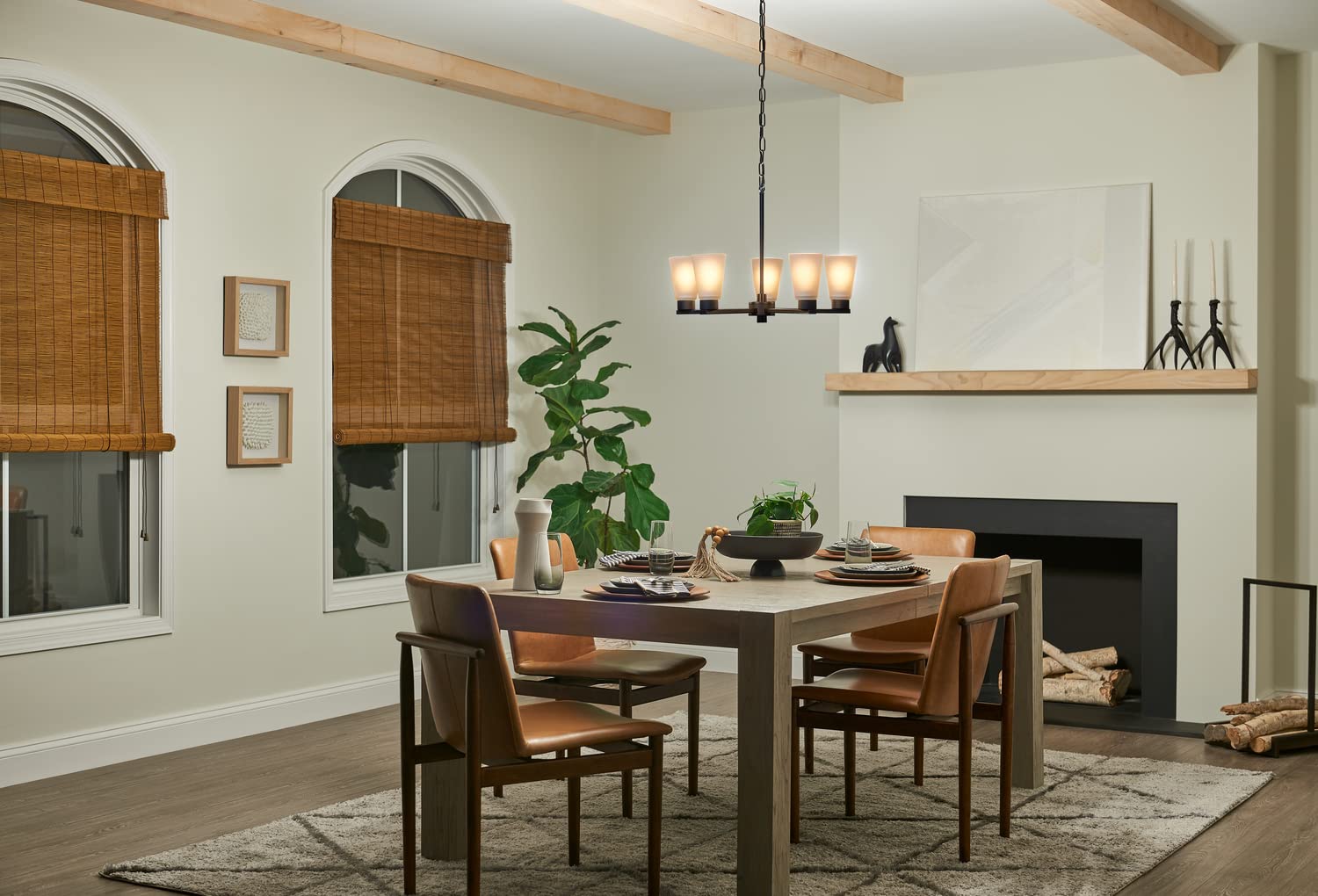 Kichler Stamos 5-Light Modern Black Chandelier - 24