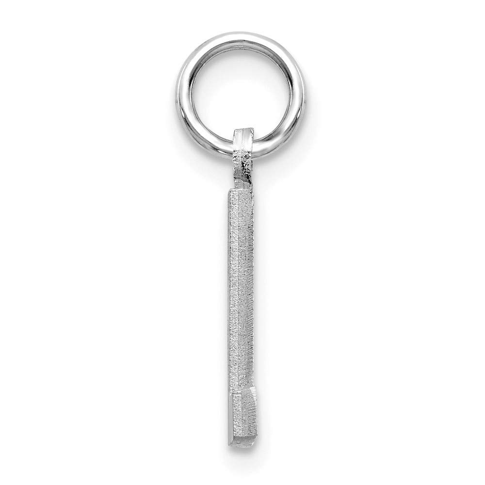 14K White Gold Solid Satin Diamond-Cut Initial Letter L Charm Pendant - Roy Rose Jewelry - Perfect for Gifts, Engagements & Everyday Elegance