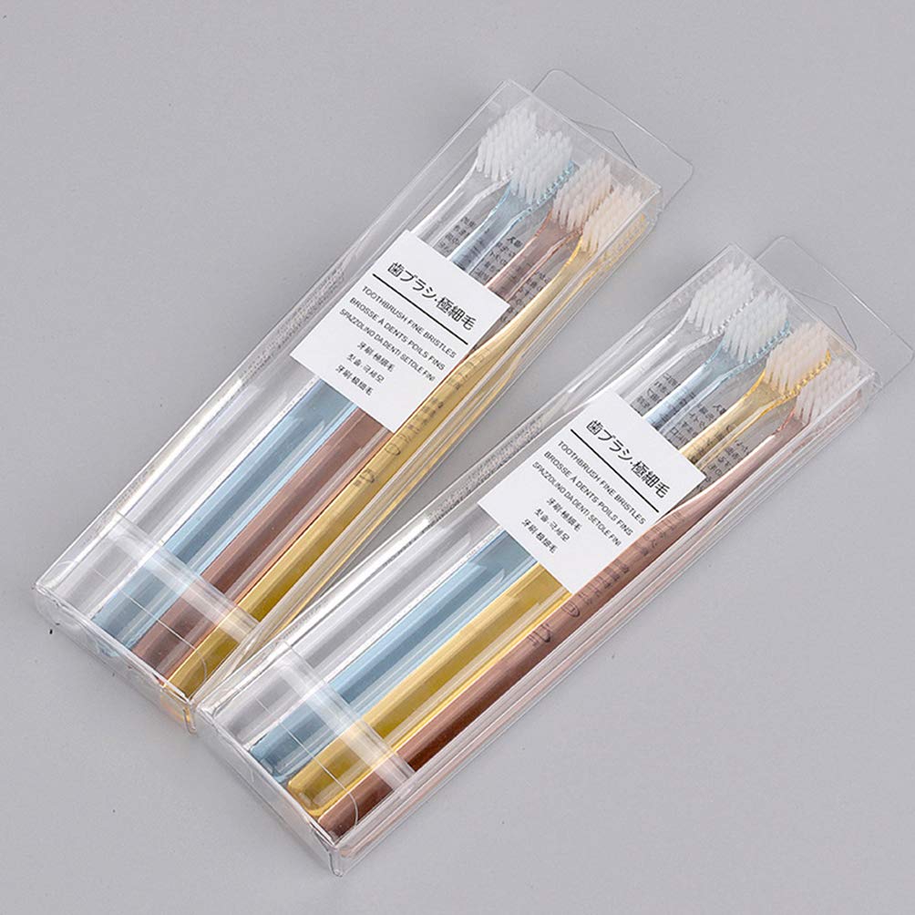 8-Piece Bristle Toothbrush Set for Adults - Soft & Hard Bristles, Eco-Friendly Dental Care - Perfect for Travel, Home & Office Use