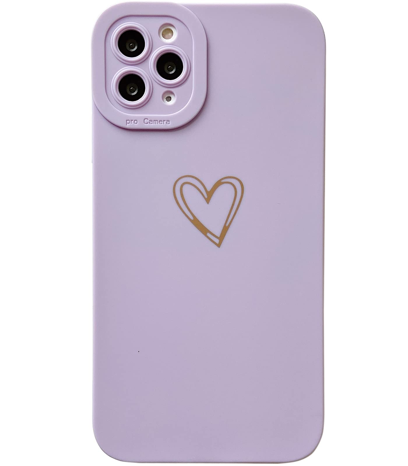 Qokey Cute Plated Love Heart iPhone 11 Pro Max Case (6.5