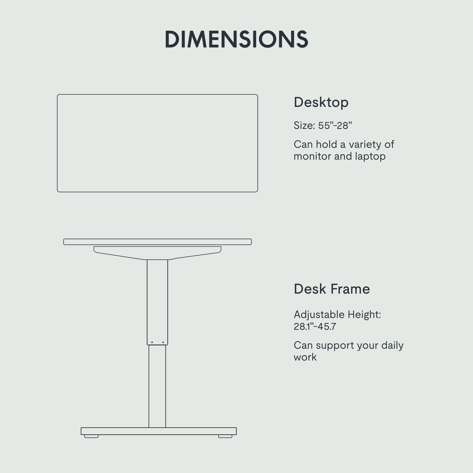 FLEXISPOT EN1 55 x 28 Inches Height Adjustable Standing Desk - Electric Sit Stand Workstation with Black Frame & 55