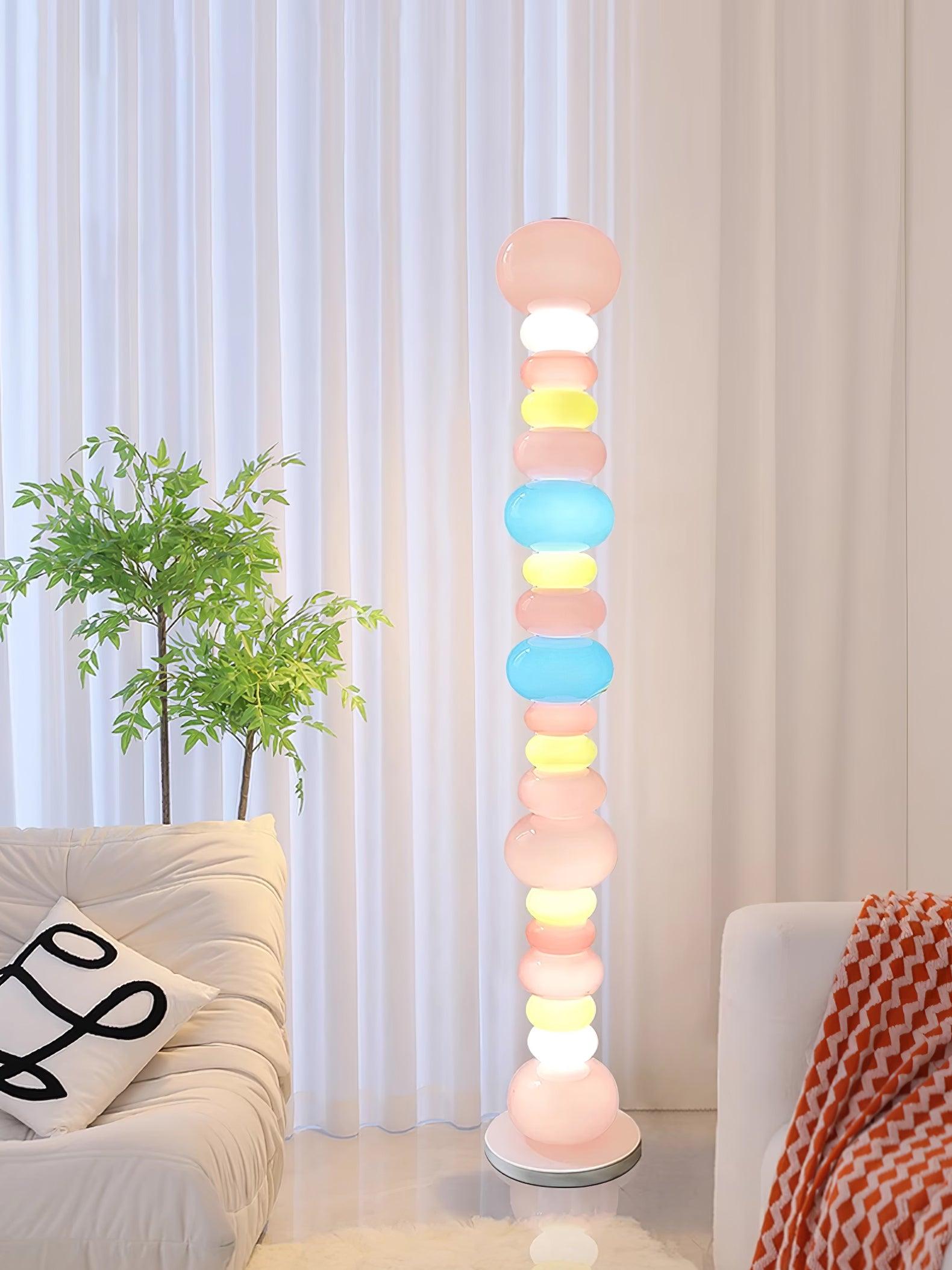 Modern LED Candy Floor Lamp for Living Room - Adjustable Brightness, Warm White Light, Perfect for Bedroom, Office, and Reading Nook