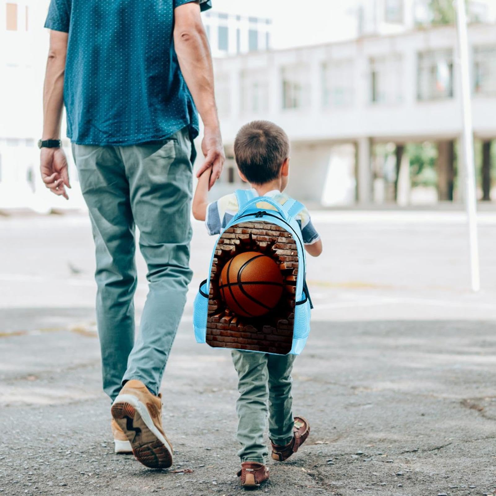 Stylish Travel Backpack for Women & Men - Durable Ball Basketball Wall Texture Design - Perfect for Commuting, Gym, School & Outdoor Adventures