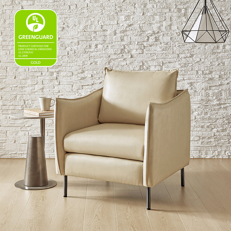 Felix Faux Leather Armchair - Modern PU Leather Accent Chair for Living Room, Office & Lounge - Comfortable Mid-Century Style Seating for Home Decor