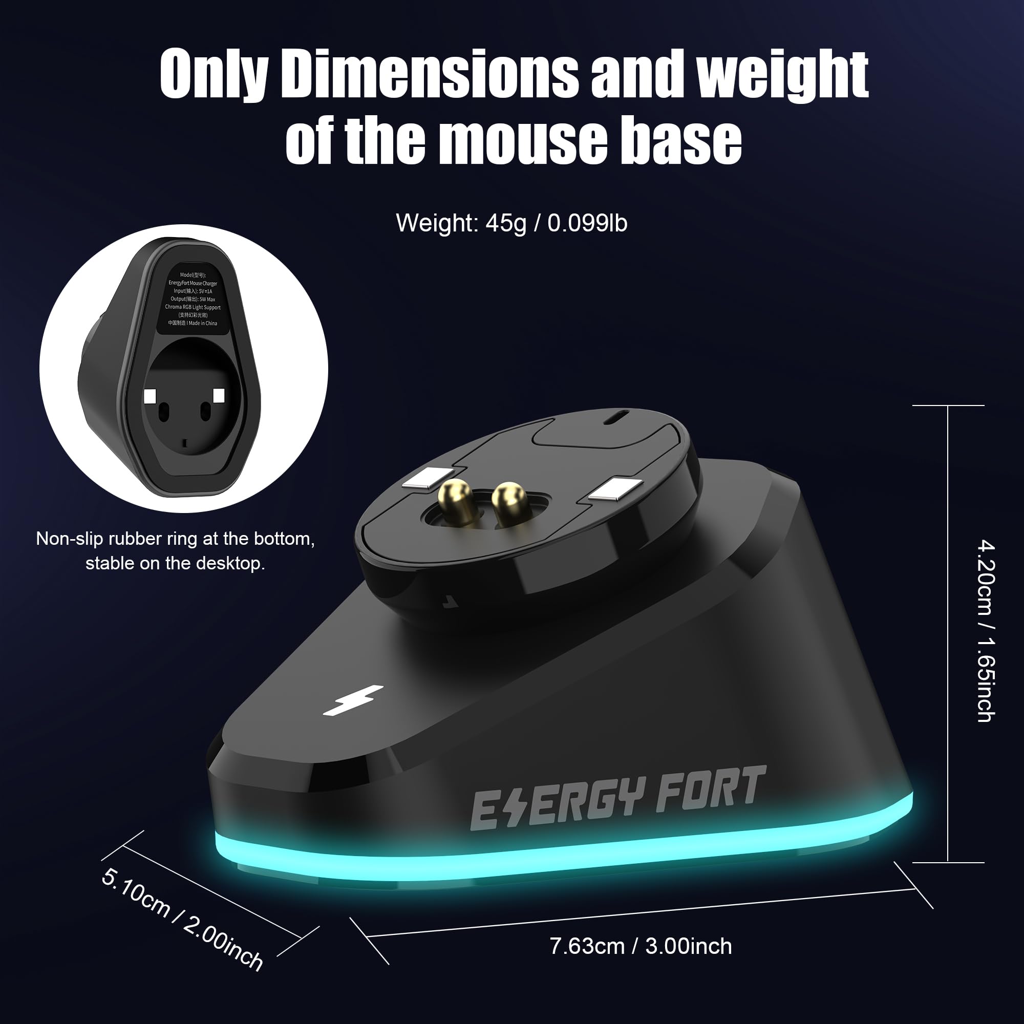 Logitech G Pro Wireless Gaming Mouse Charging Dock with RGB Lighting - Compatible with Logitech G PRO X Superlight 2 (2023), G502X Lightspeed, G903 Lightspeed & Razer Wireless Mice | Perfect for Gaming Setup & Workstation Accessories