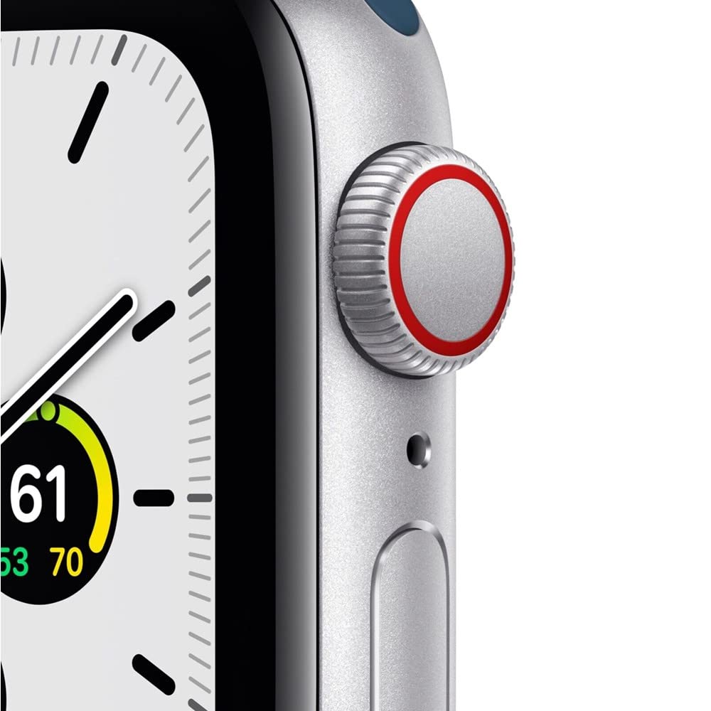 Apple Watch SE (GPS) 44mm Silver Aluminum Case with Abyss Blue Sport Band - Renewed Premium Smartwatch for Fitness Tracking, Notifications & Daily Use