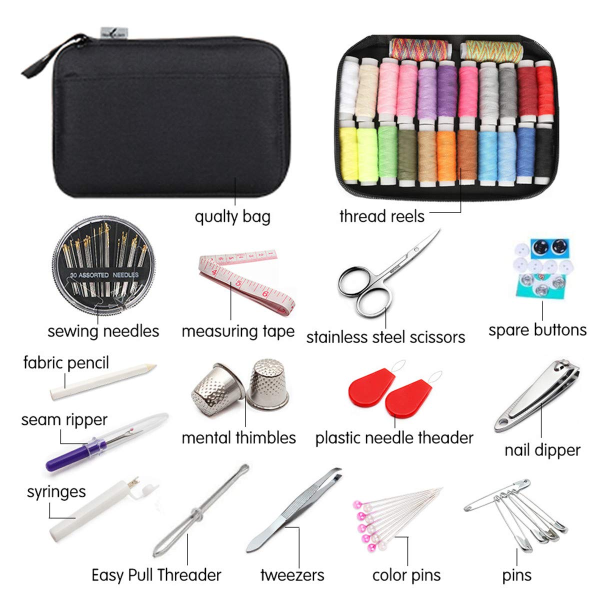 Balepha Complete Sewing Kit with 92+ Supplies & 24-Color Threads - Premium Needle and Thread Set for Beginners, Travel & Home Repair | Portable Sewing Supplies for Clothing Fixes, DIY Crafts & Emergency Repairs