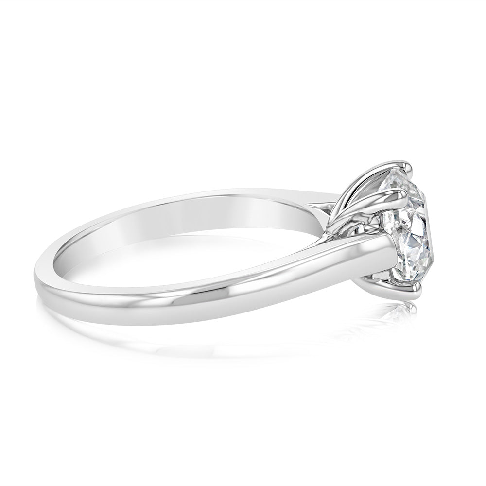 1.40 Carat Solitaire Diamond Engagement Ring in 18K White Gold - Perfect for Proposals, Weddings & Anniversary Gifts