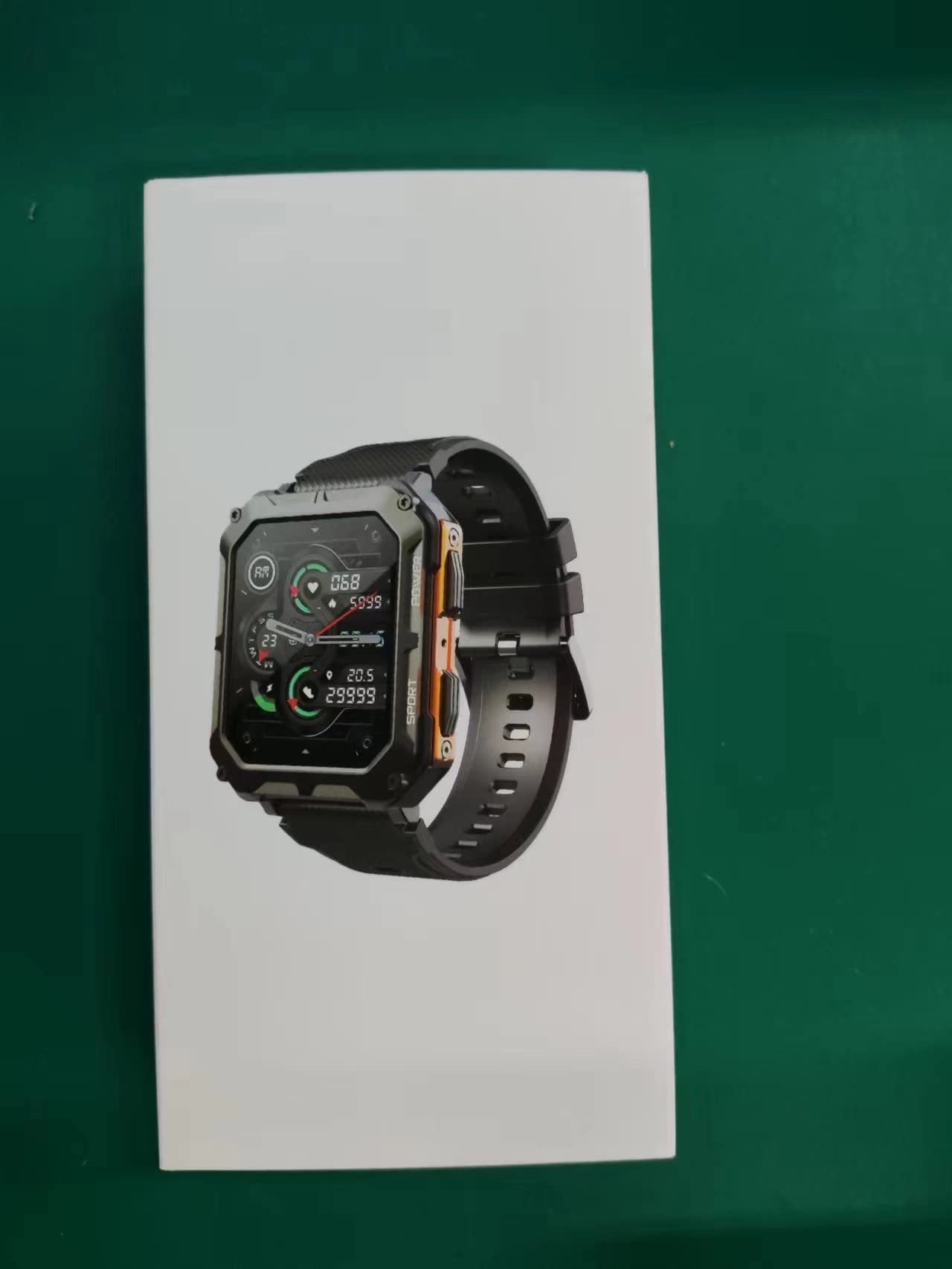 Military Rugged Smartwatch for Men - IP68 Waterproof Fitness Tracker with Call Function, 1.83