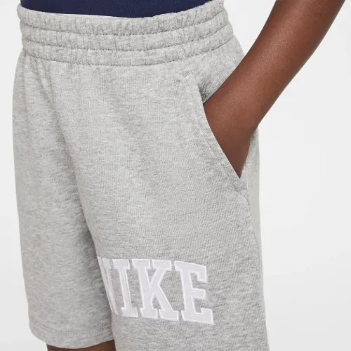Nike Kids Club French Terry Grey Shorts - Soft Cotton Athletic Shorts for Boys & Girls - Perfect for Playtime, Sports & Casual Wear
