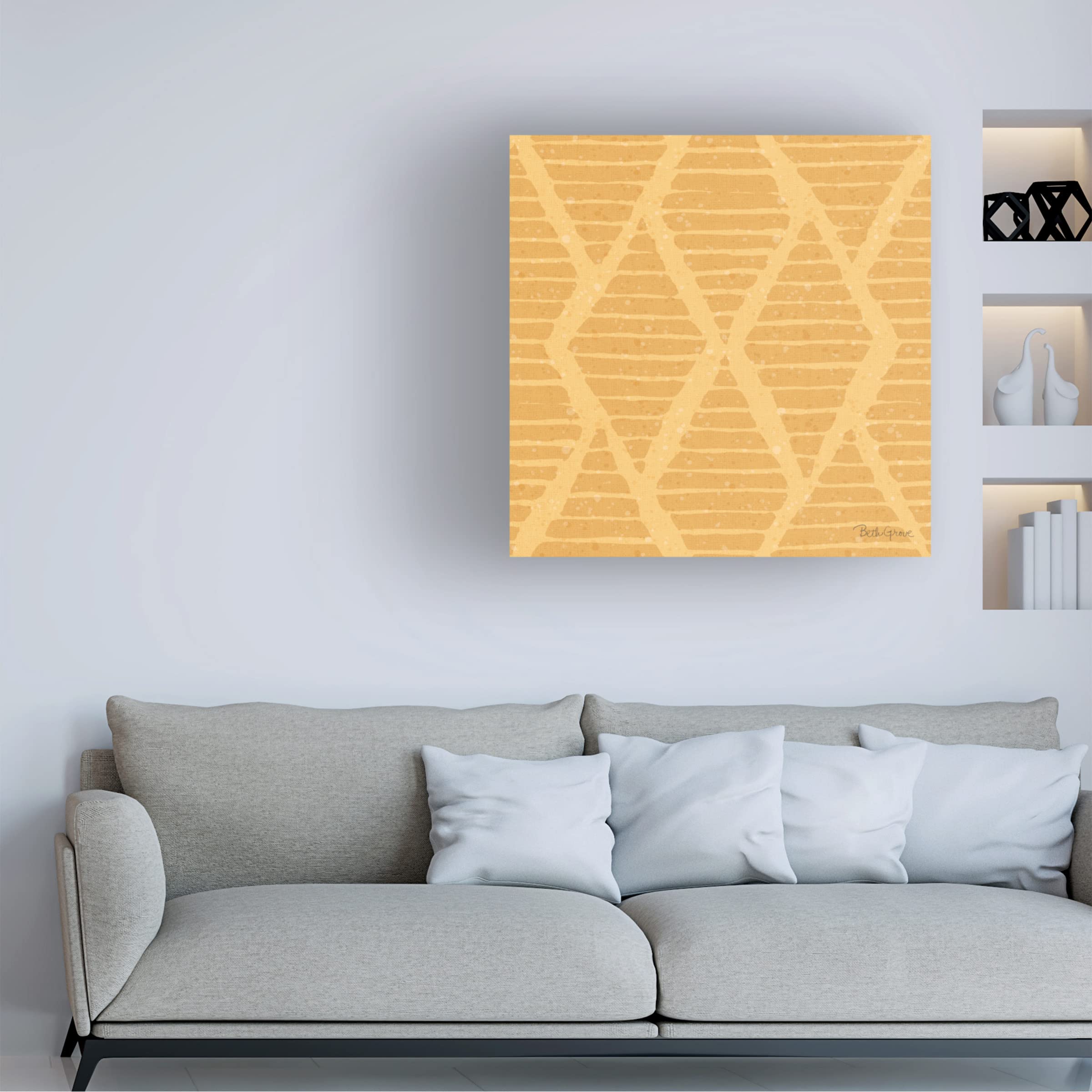Beth Grove 'Harvest Bouquet Pattern IIE' Floral Canvas Wall Art - Handmade Home Decor for Living Room, Bedroom & Office