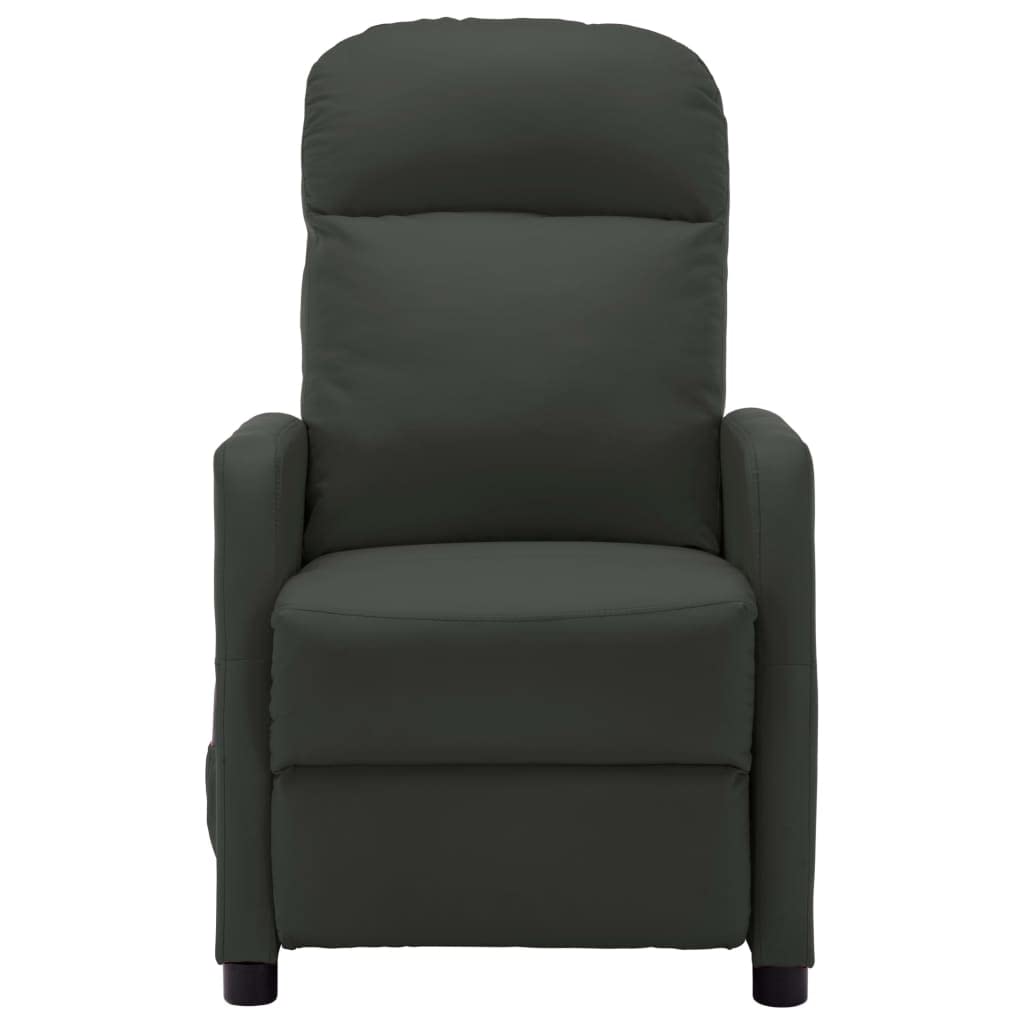 vidaXL Massage Recliner Chair for Elderly - Adjustable Push Cozy Massaging Chair with Faux Leather for Home Theater & Cinema (Anthracite) - Perfect for Relaxation, Pain Relief & Home Entertainment