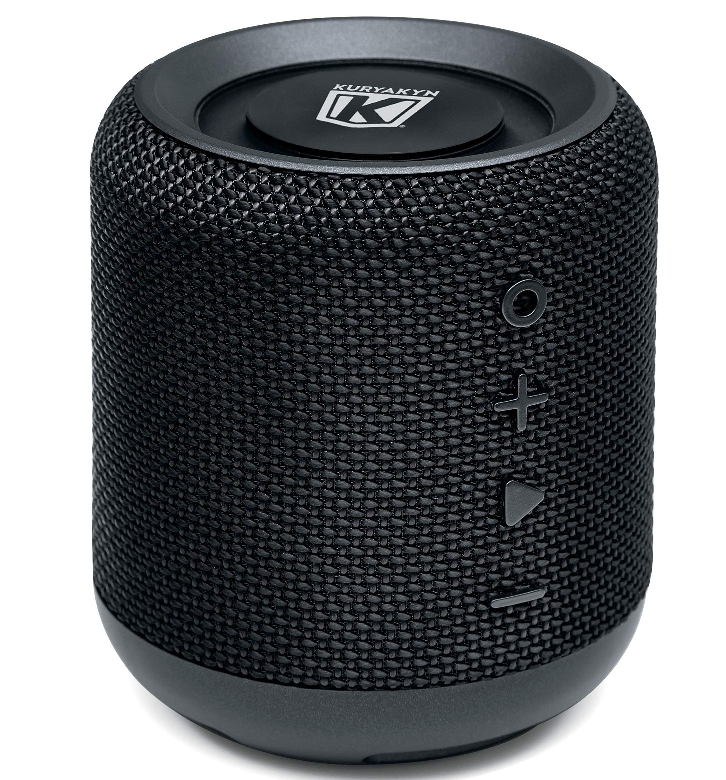 Kuryakyn 1952 Sidekix Plus Portable Waterproof Bluetooth Speaker - Dual Drivers, 150ft Wireless Range, FM Radio & Bass Enhancer - Perfect for Outdoor Adventures, Beach Parties & Camping