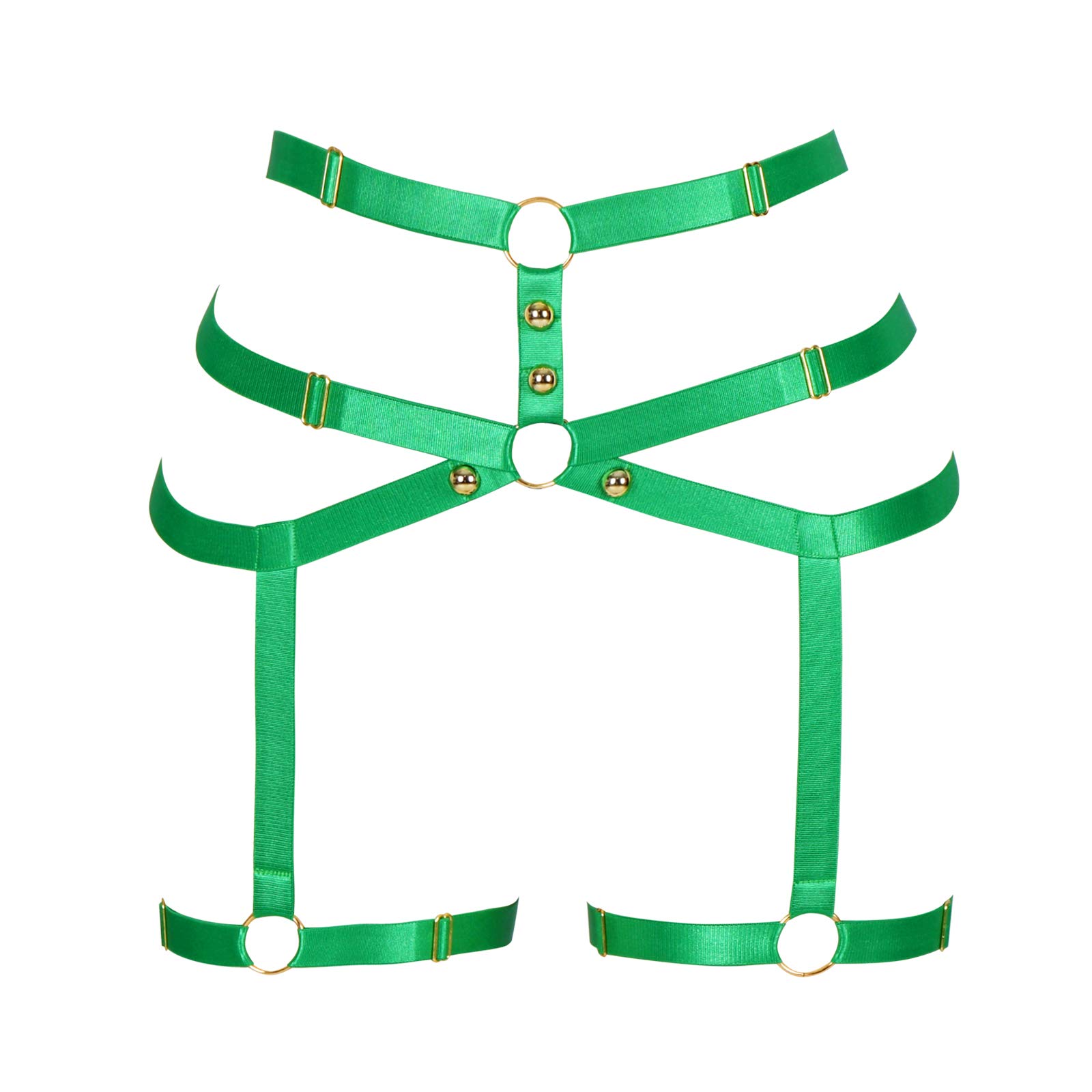 Women's Stretchy Body Harness Garter Leg Strap - Punk Gothic Waist Belt for Dance, Photography & Stockings Suspender - Perfect for Cosplay, Burlesque Shows and Gothic Fashion Outfits