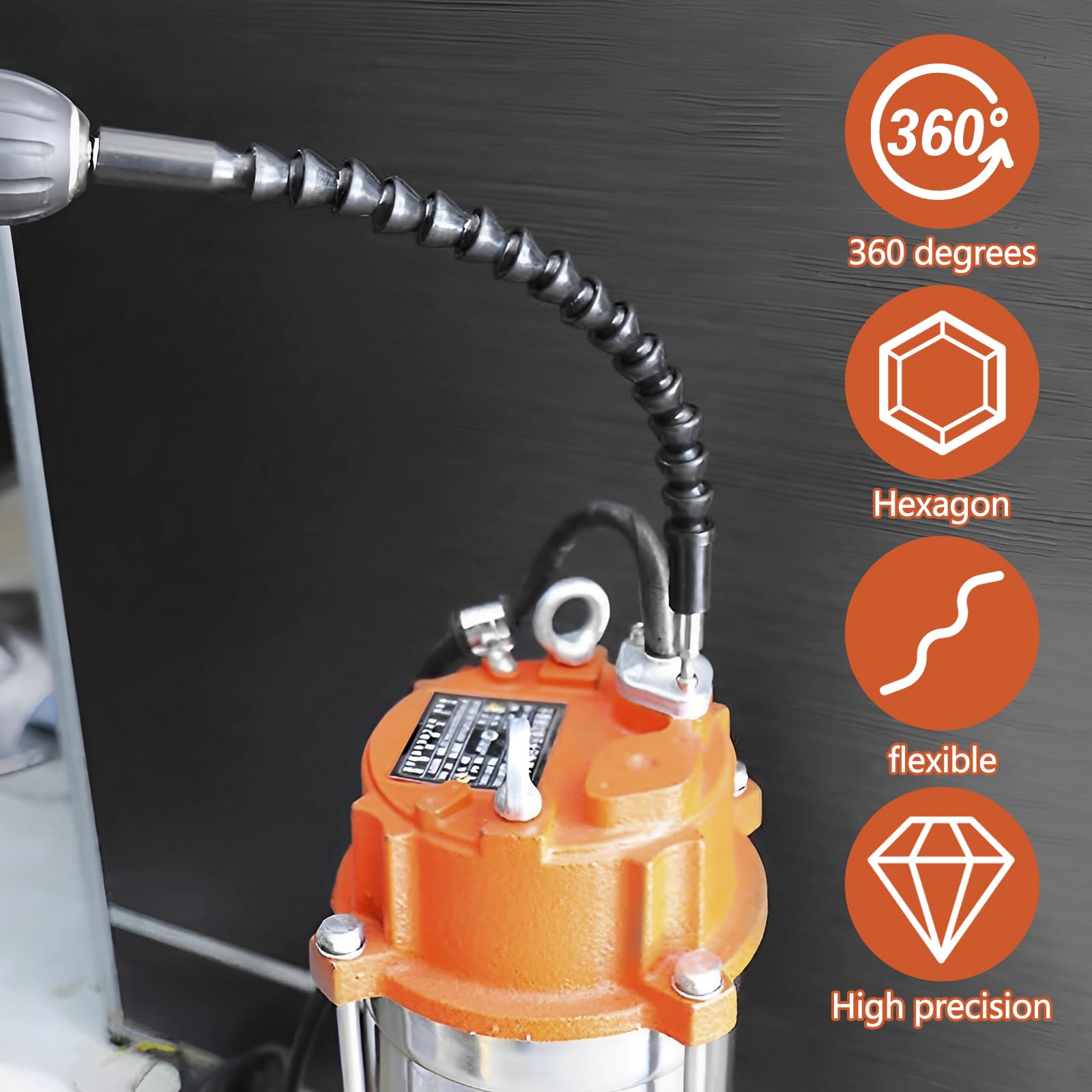 8Pcs Flexible Drill Bit Extension Set - 1/4 Inch Bendable Soft Shaft Screwdriver with Hex Shank | Premium Drill Bit Extender Holder Kit for Tight Spaces & Hard-to-Reach Areas | Ideal for DIY, Home Repair, and Professional Use
