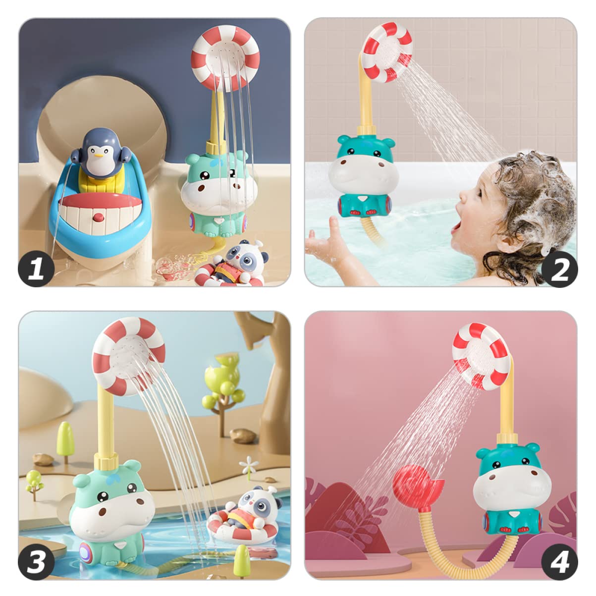 **iFundoM 2-Pack Green Plastic Bath Toys for Toddlers & Kids - Fun Shower & Bathtime Play Set for Indoor Water Play & Sensory Development**