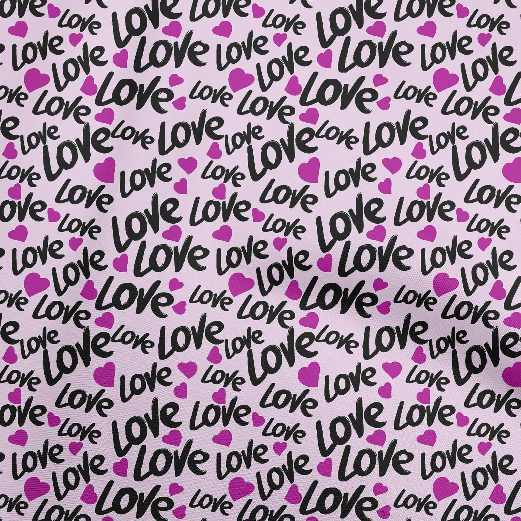 oneOone Viscose Jersey Pink Valentine Love Heart Print Fabric - 60 Inch Wide by The Yard | Soft Dress Material for DIY Valentine's Day Outfits, Romantic Dresses & Craft Projects