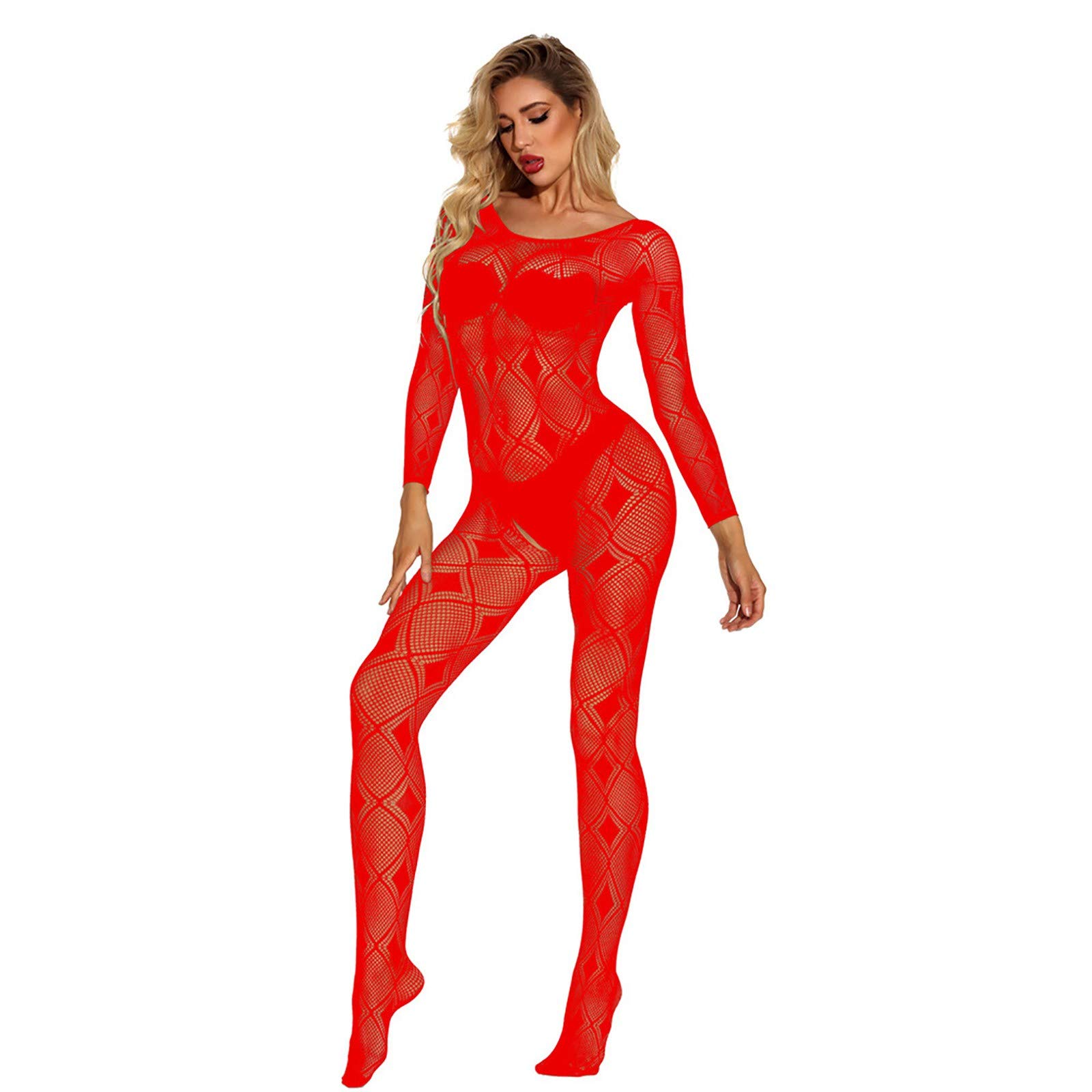 Sexy Women's Lace Floral Stockings Fishnet Bodysuit Lingerie - Romantic One Piece Teddy Sleepwear & Nightwear for Valentine's Day, Boudoir Photography, and Special Occasions