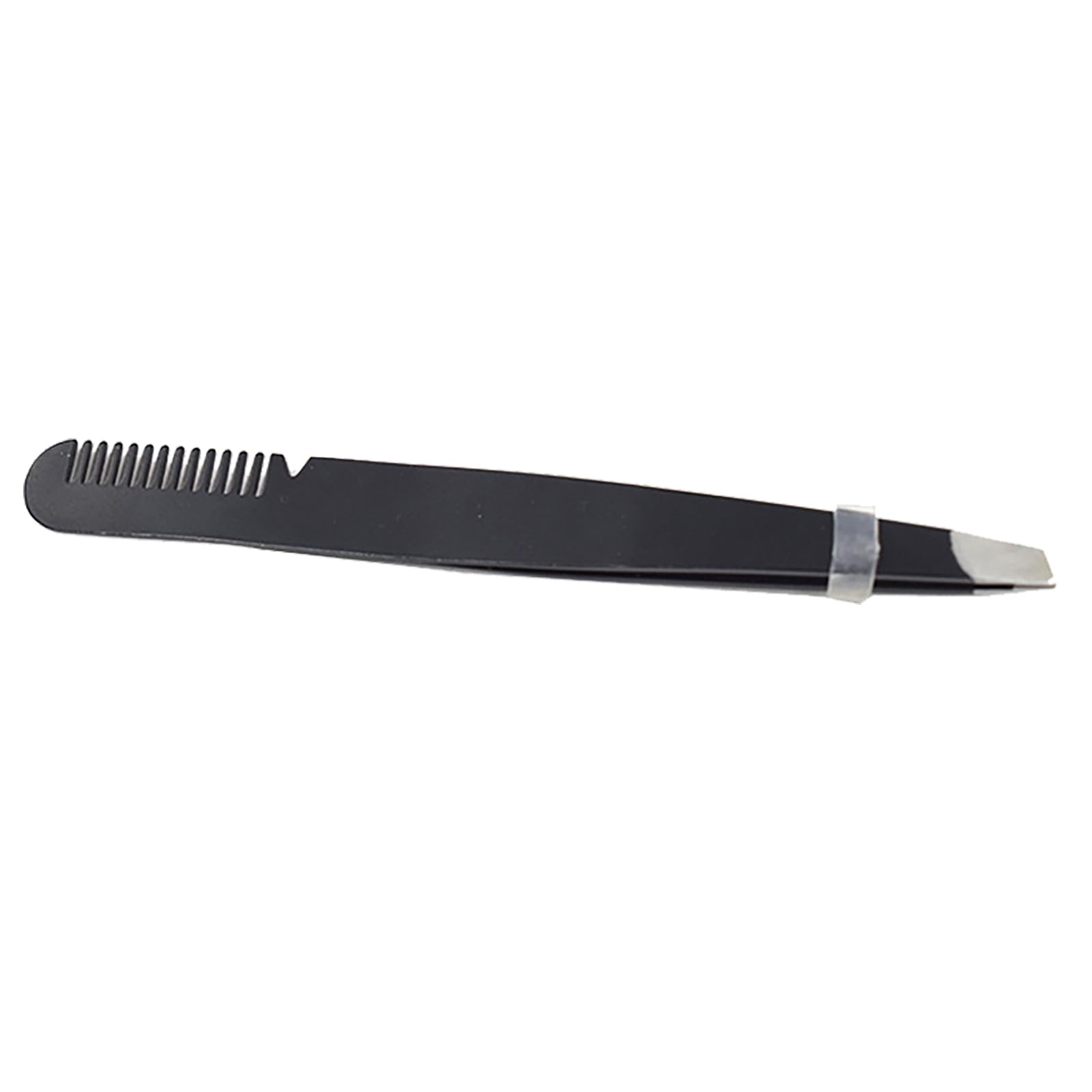 Professional Stainless Steel Eyebrow Tweezers with Comb - Double Ended Design for Precise Hair Removal, Lightweight & Compact - Perfect for Home, Travel & Salon Use