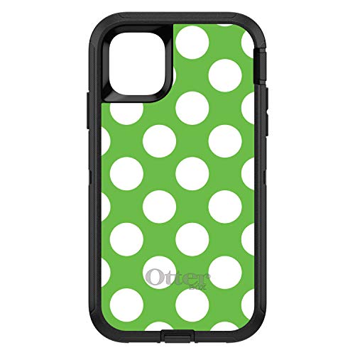 White & Green Polka Dots On Black Case