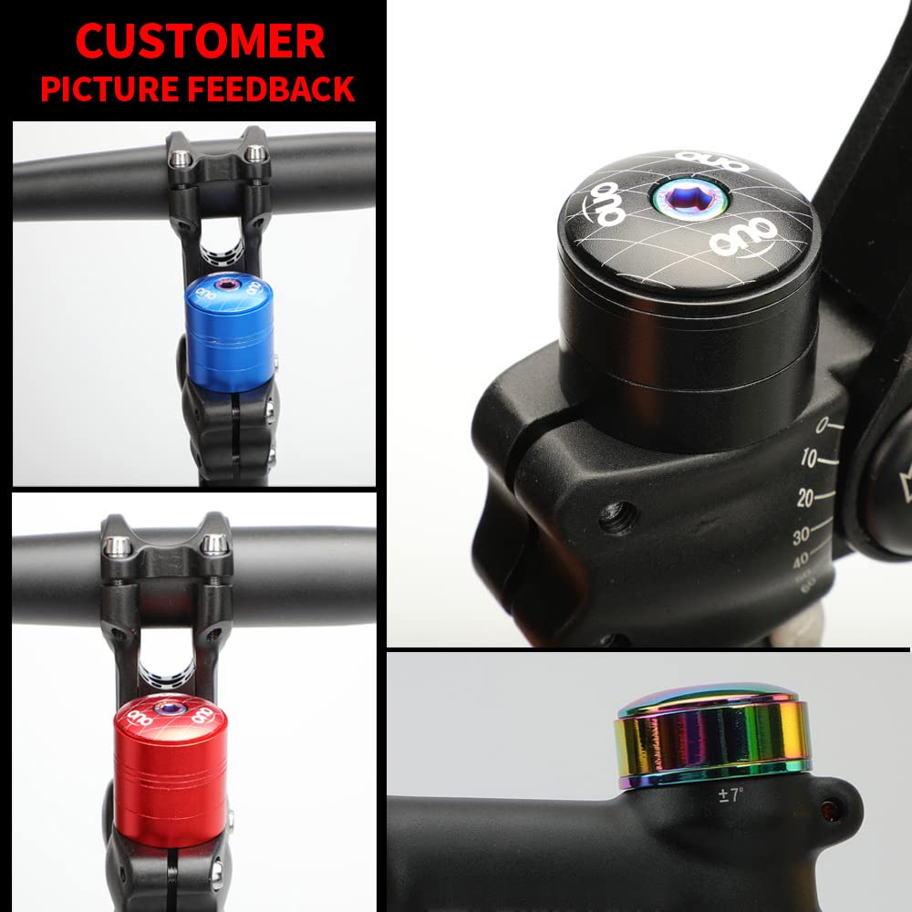 1 1/8 Inch Bicycle Headset Spacer Kit - 28.6mm Stem Top Cap with 2mm & 10mm Spacers, Headset Nut and Installation Screws - Perfect for MTB, Road Bike and BMX Upgrades