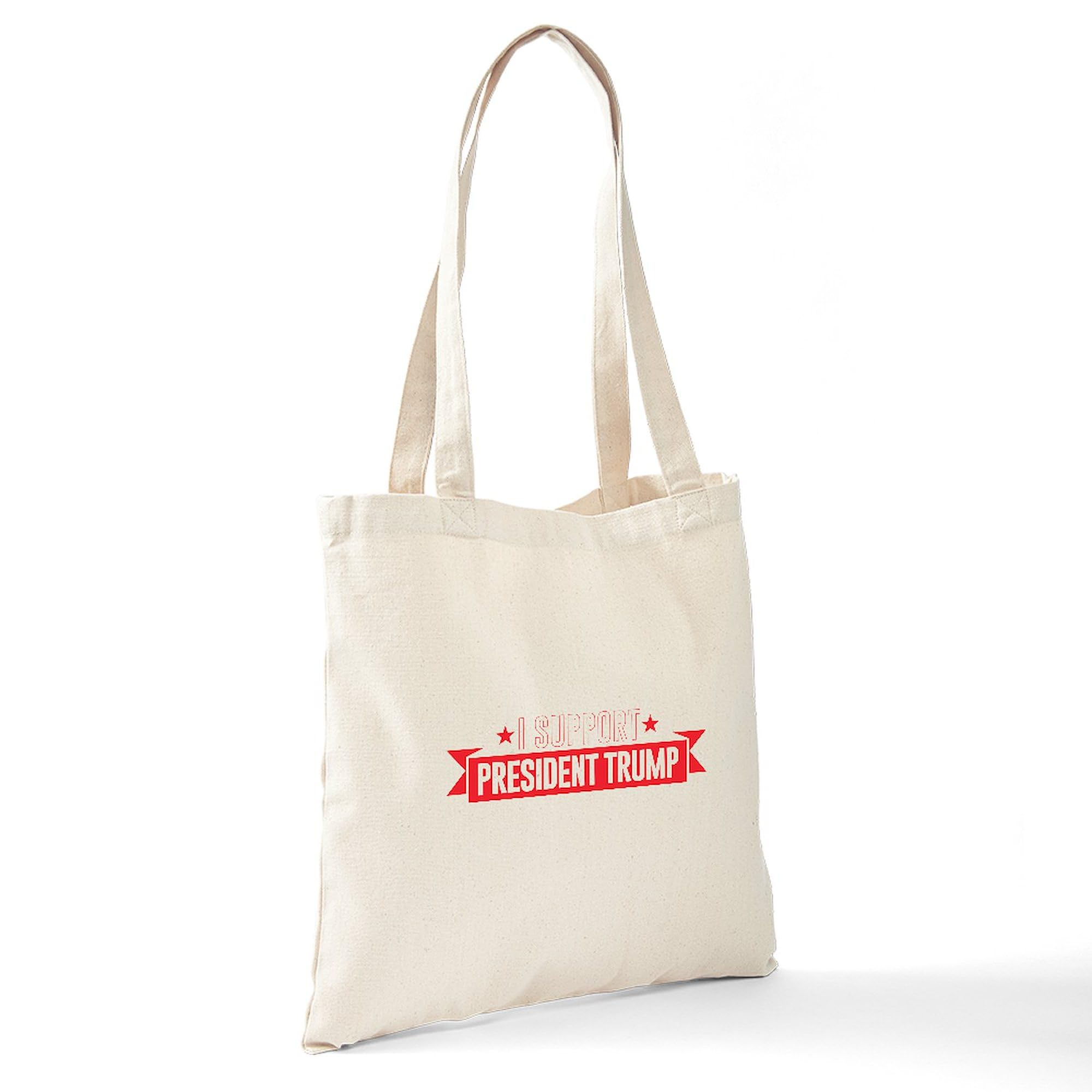 Trump 2024 Support Tote Bag - Natural Canvas Reusable Shopping Bag for Groceries, Beach & Political Rallies | CafePress