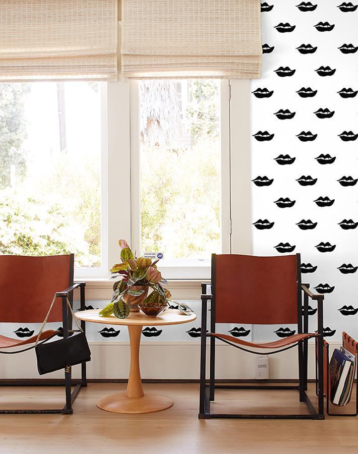 Clare V. Onyx Lips Wallpaper - Premium Peel & Stick Removable Wallpaper for Bedroom, Living Room, and Home Decor