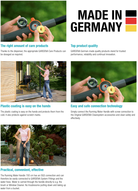 Gardena 150 5550 20 Ergonomic Running Water Handle - Perfect for Garden Hose, Lawn Irrigation & Outdoor Watering Systems