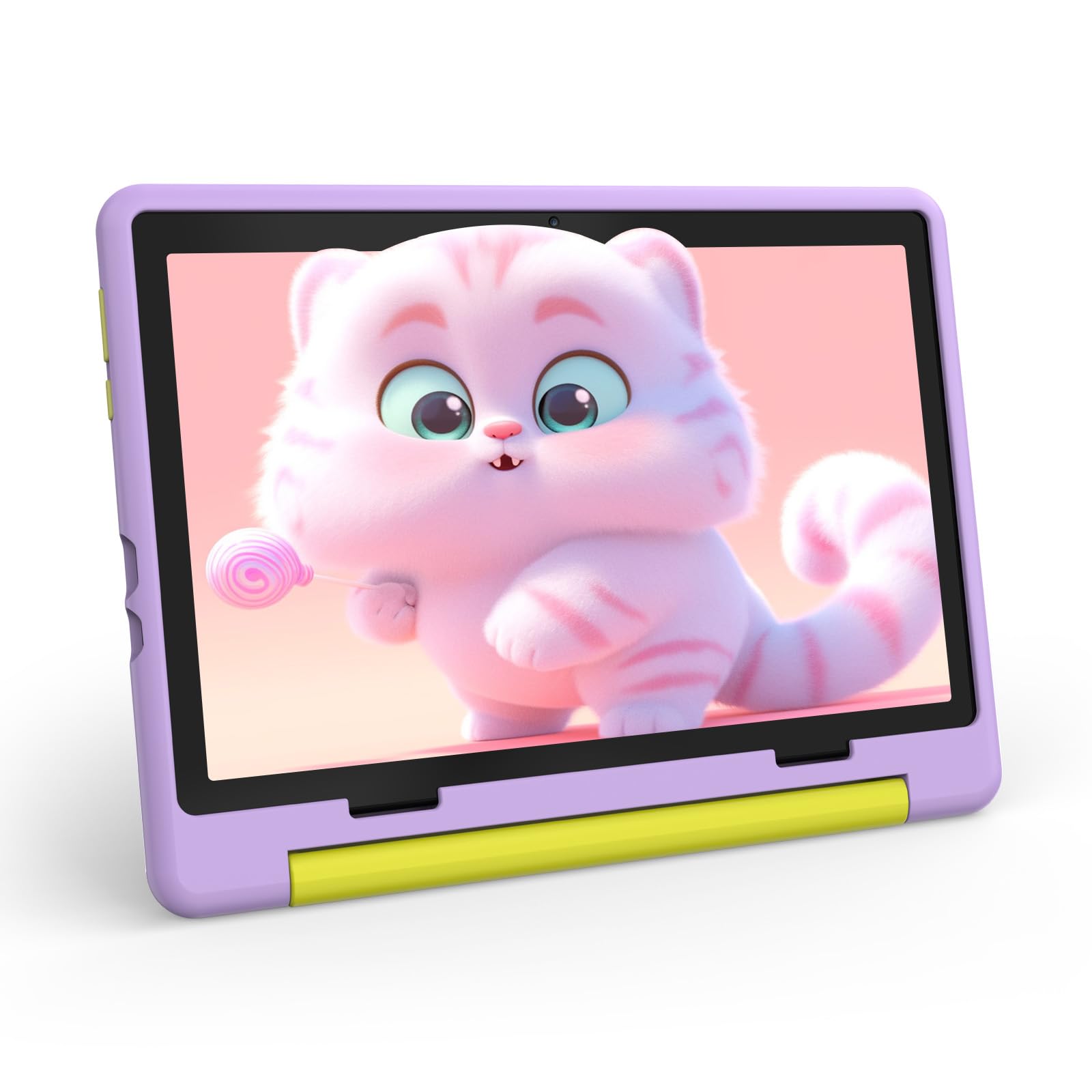 Mouikei 10 Inch Android 14 Kids Tablet - Octa Core Processor, 8GB RAM 64GB ROM, 1TB Expandable Storage, 5000mAh Battery, Wi-Fi, Bluetooth, Dual Camera - Purple - Perfect for Learning, Games & Entertainment for Children Ages 3-12